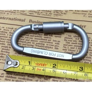 Móc Khóa Nhôm Đi Phượt Chữ D Khoá Xoay 8cm