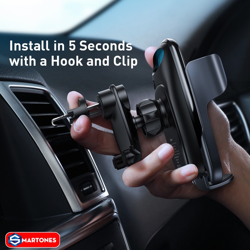 Giá đỡ điện thoại trên ô tô tích hợp sạc nhanh không dây 15W Baseus Milky Way Electric Bracket cảm biến tự động khóa mở