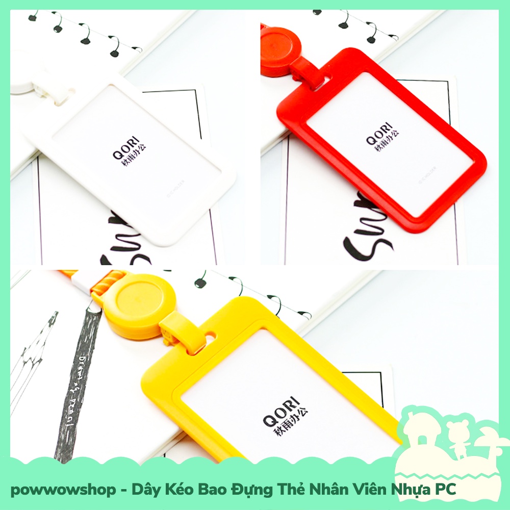 [Sẵn VN - Hỏa Tốc] Dây Vải Kéo Kèm Bao Đựng Thẻ Nhân Viên Nhựa PC Phong Cách Đơn Sắc Simple Color