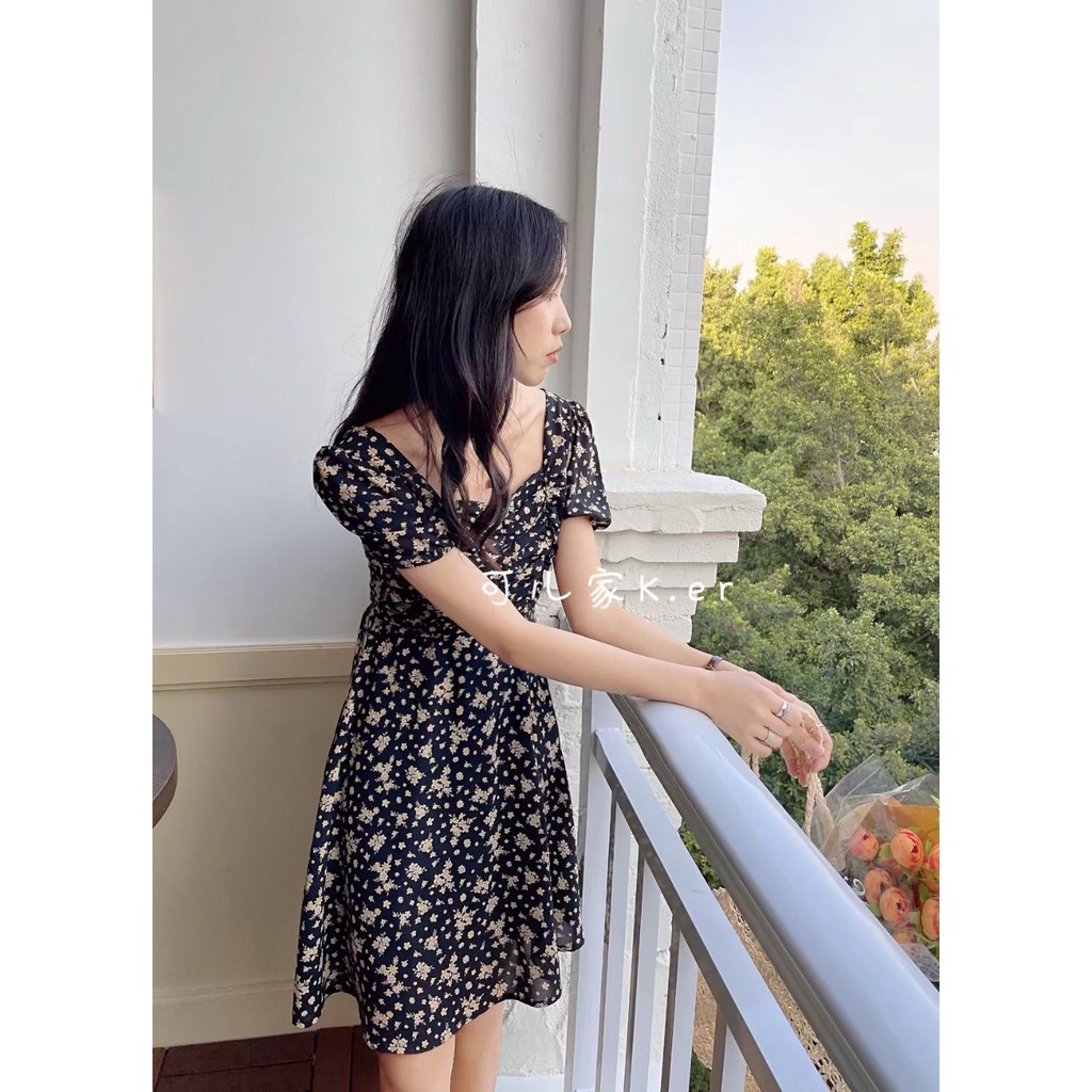 Váy hoa nhí nhún ngực họa tiết chùm hoa xinh Ker Ulzznag style 🌹 Hàng Quảng Châu