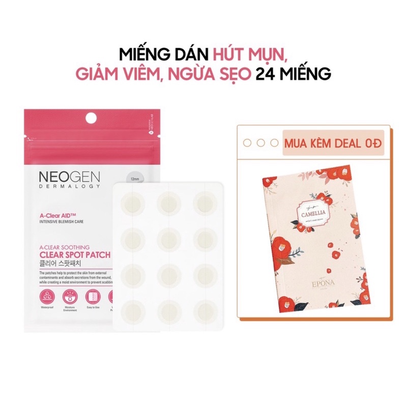 Miếng Dán Hút Mụn Giảm Viêm Ngừa Sẹo Neogen Dermalogy A-Clear Soothing Spot Patch 24 Miếng