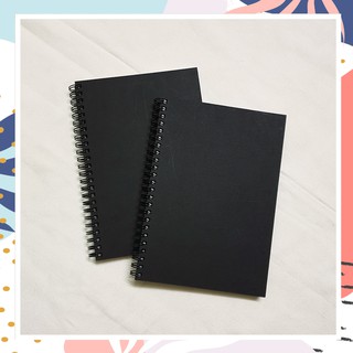 Sổ Tay Mini Bỏ Túi Gáy Lò Xo Bìa Đen - Size A6