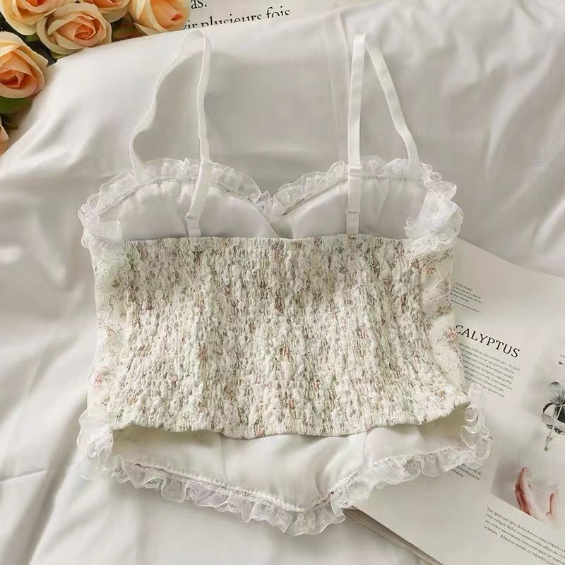 Áo tanktop COZOKC không tay phối ren quyến rũ thời trang