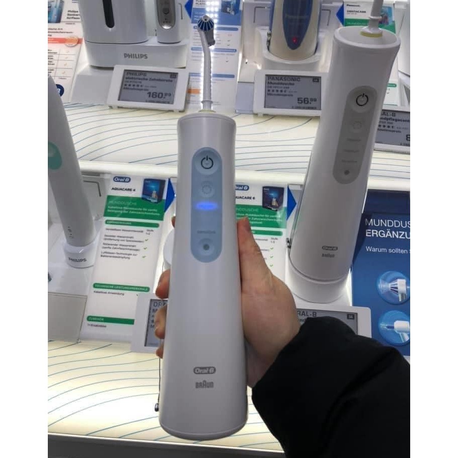 Tăm nước không dây ORAL-B AQUACARE 4 Máy tăm nước cầm tay chuyên vệ sinh răng nhạy cảm- Hàng Đức chính hãng