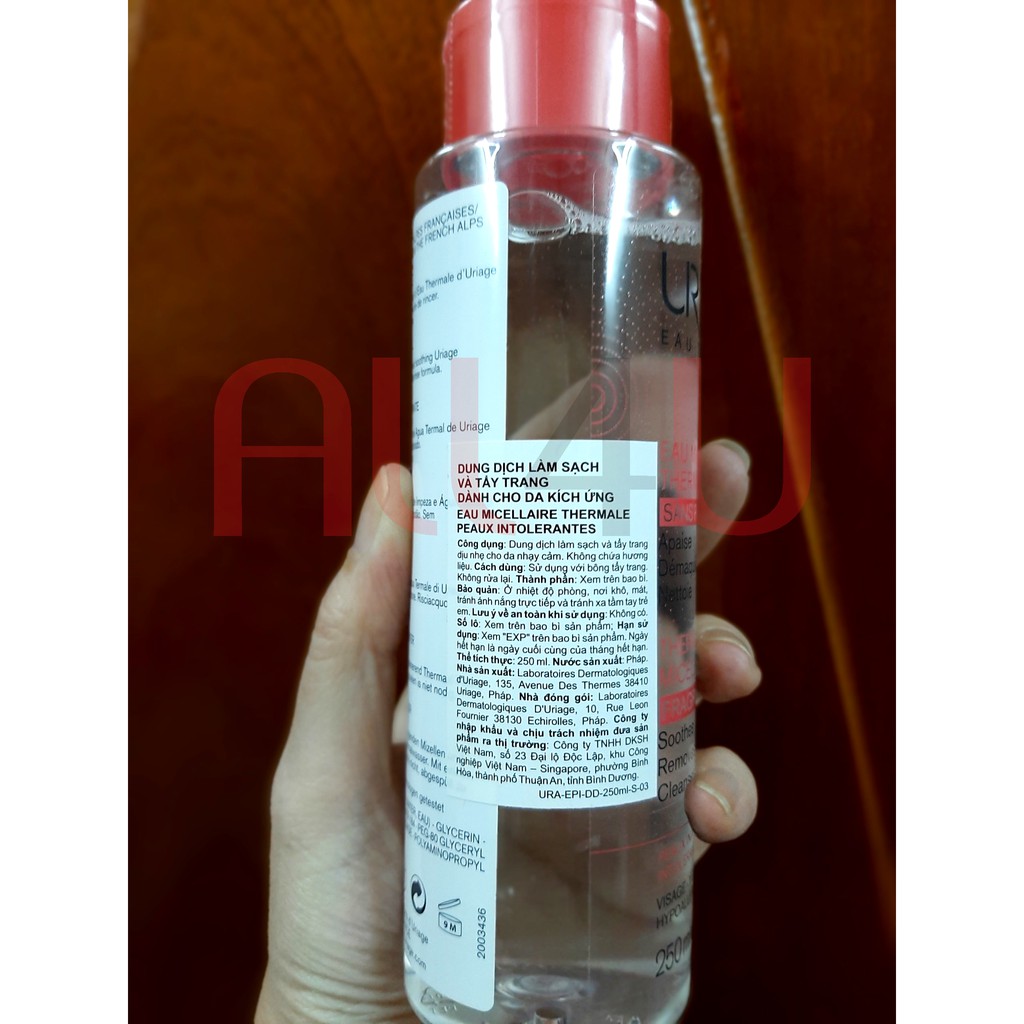 [TEM CTY] Uriage Thermal Micellar Water PIF (Fragrance Free) 100mL &amp; 250mL - Nước Tẩy Trang Cho Da Kích Ứng, Không Mùi.