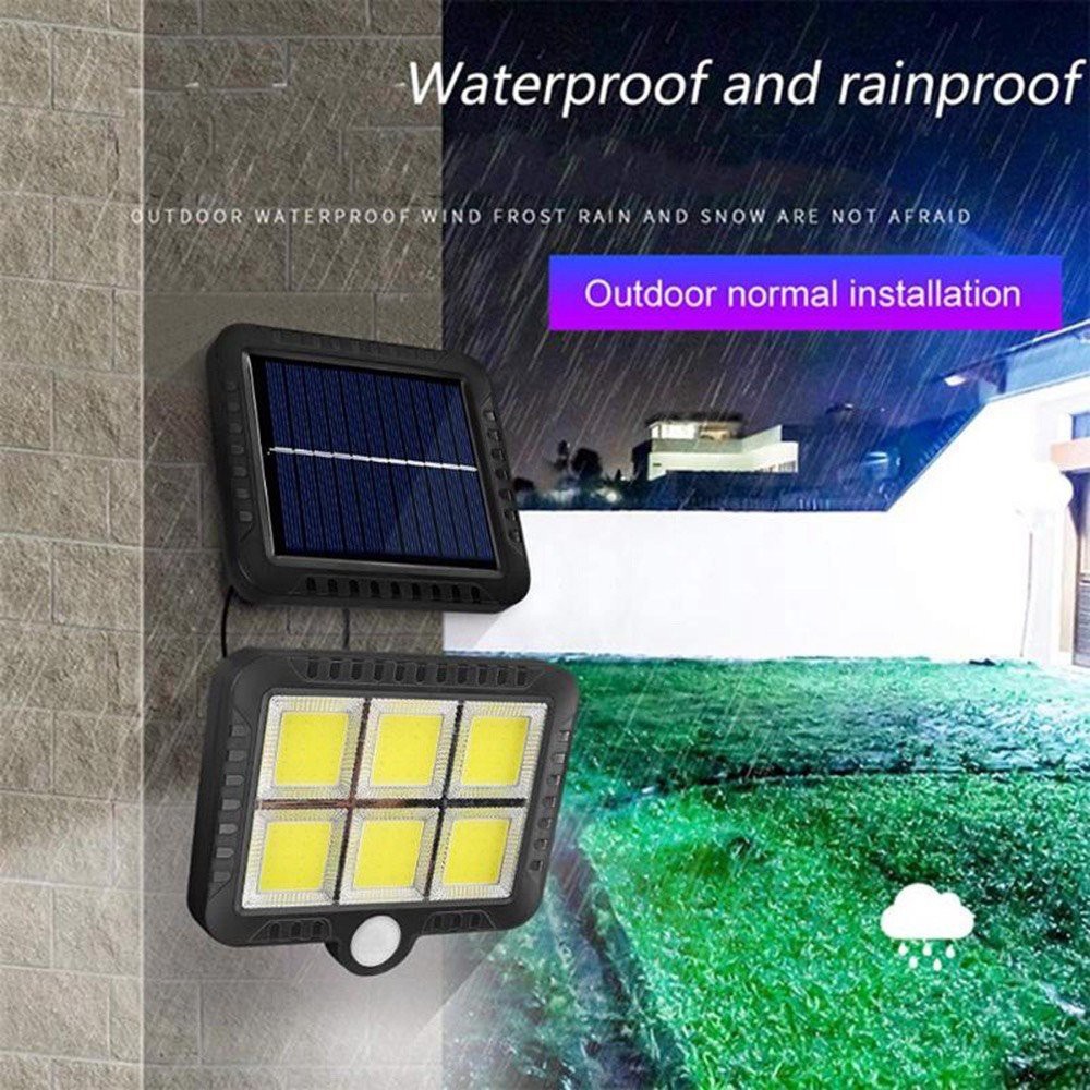 Đèn led cảm biến hồng ngoại tự động sáng khi thấy người năng lượng mặt trời với 120 Led cực sáng có điều khiển và 5m dây