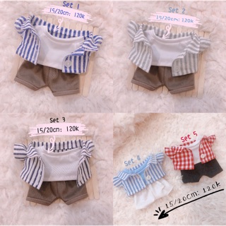 Set 3 món sơmi kẻ