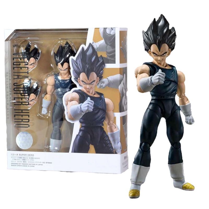 Mô Hình Nhân Vật Vegeta Figural SHF DragonBall Z Super Hero Vegeta Bằng PVC Mặc Đồ Chiến Đấu Làm Quà Sinh Nhật Cho Bé