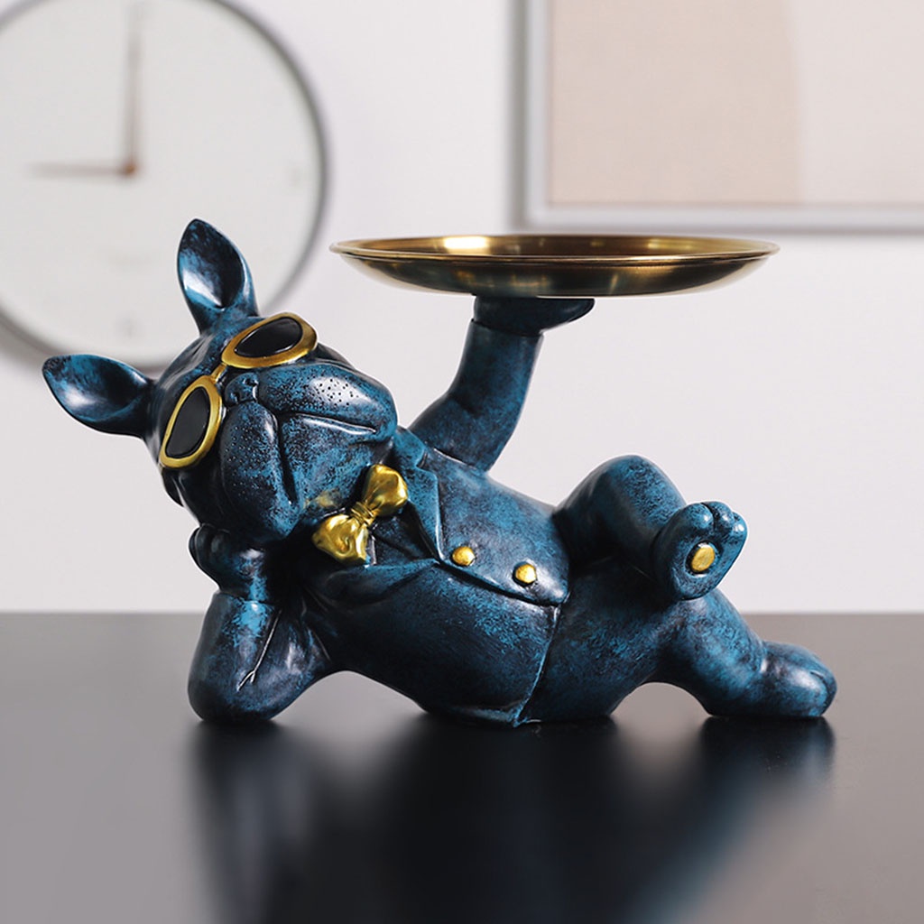 Tượng cún bull bằng nhựa resin thời trang