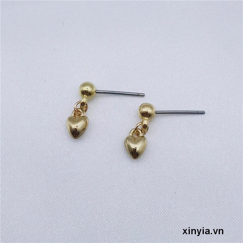 Bông Tai Hình Trái Tim Nhỏ Giọt Nước Thời Trang Cao Cấp Cho Nữ