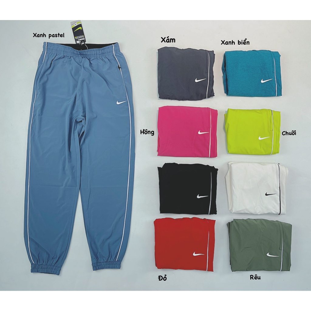 Quần Dài Jogger Sọc Trắng Chất Xi Dù, Có Túi Khoá Kéo Xịn Xò