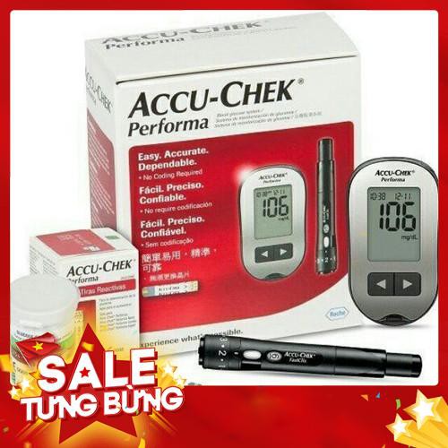 [Chỉ 1 ngày] Máy đo đường huyết accu-check Performa tặng hộp que thử 10 que