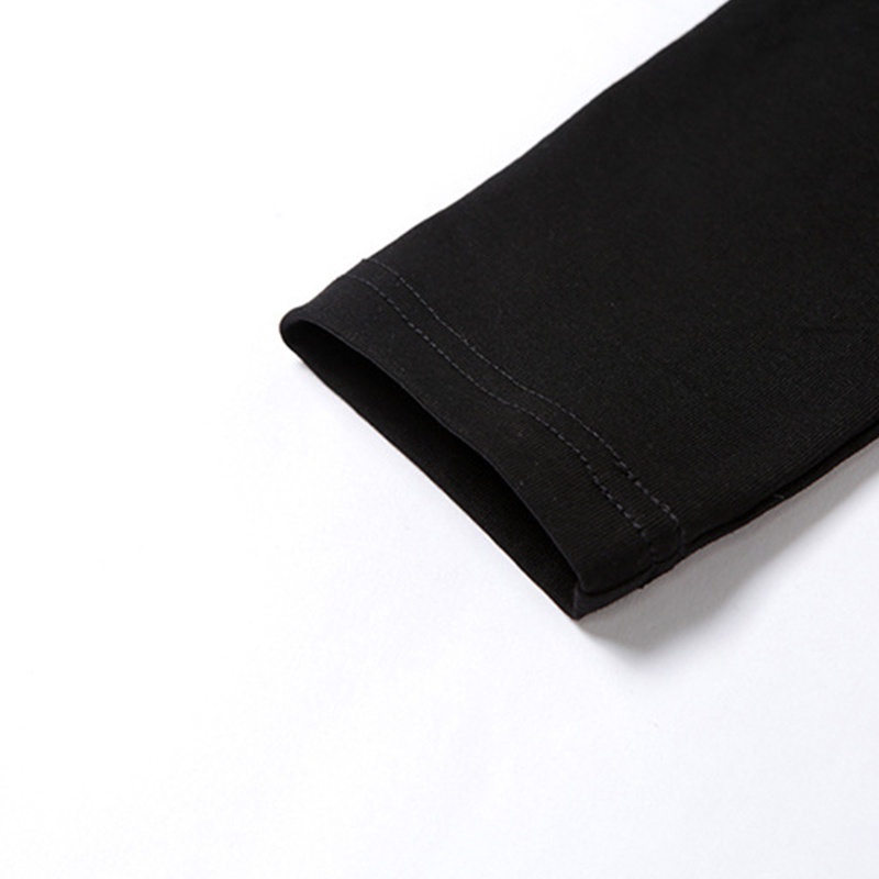 Xiangbao Áo Thun Crop Top Tay Dài Màu Đen Phong Cách Harajuku Gợi Cảm Cho Nữ