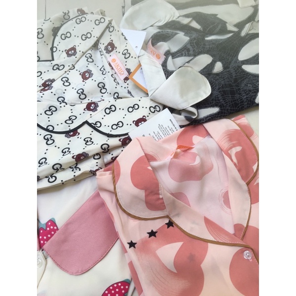 BEUCLOSET - Set đồ bộ lụa ngủ /mặc nhà họa tiết xinh xắn