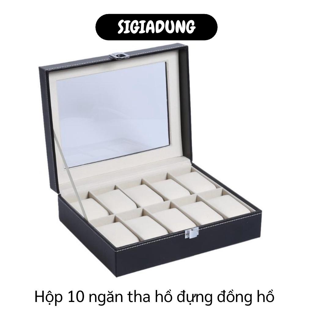 GIÁ SỈ Hộp đựng đồng hồ 10 ngăn tiện lợi, các thanh ngăn dễ dàng lấy ra để vệ sinh,lau chùi hộp 8748