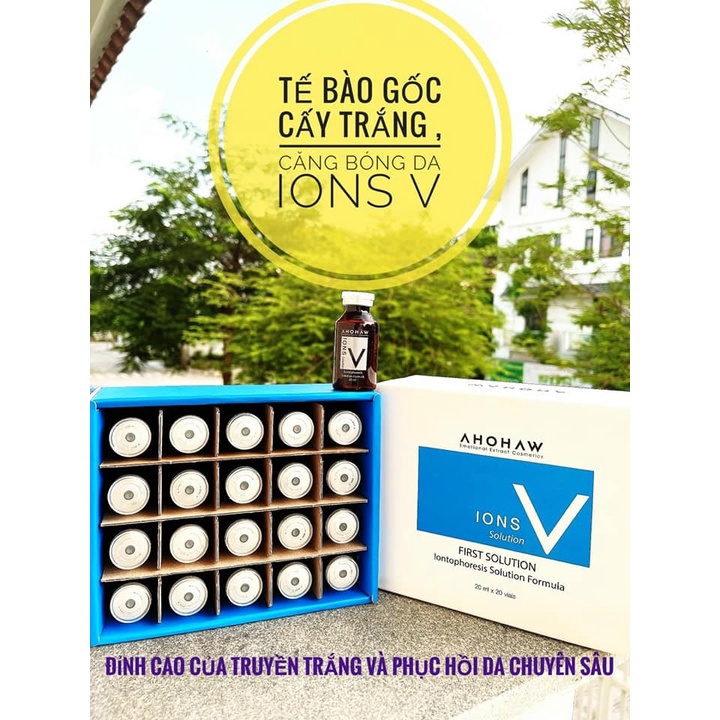 Tế Bào Gốc Ahohaw IONS V Solution 20ml Hàn Quốc Cấy Trắng Phục Hồi Da Chuyên Sâu