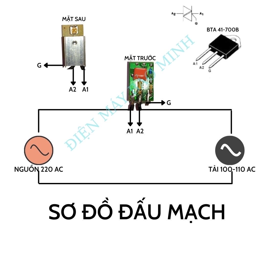 Mạch cản điện 220v về 110v - Dùng cho máy khoan, mài, cắt, xay sinh tố, rửa xe