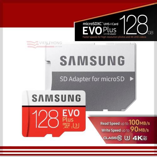 Thẻ Nhớ Micro SD Samsung Evo Plus 128GB Class 10 - 100MB/s (Kèm Adapter) - Bảo hành 5 Năm