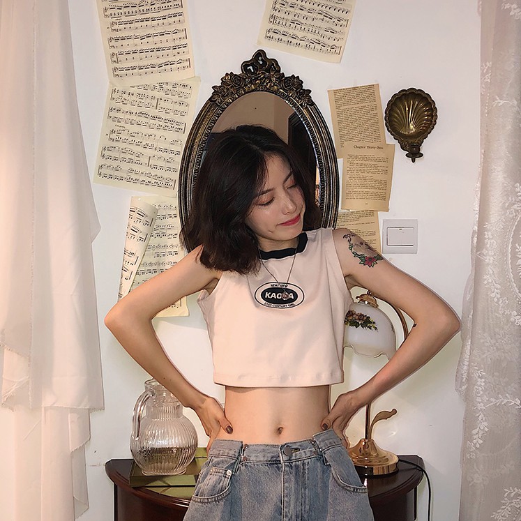 Áo lửng in họa tiết thời trang Ulzzang Harajuku Hàn Quốc dành cho nữ | BigBuy360 - bigbuy360.vn