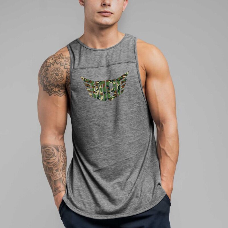 New Men Fitness Singlet Sleeveless Shirt Fashion Sport Tank Top Cotton Muscle Guys Brand Vest Gym Clothing Bodybuilding Tank Top
