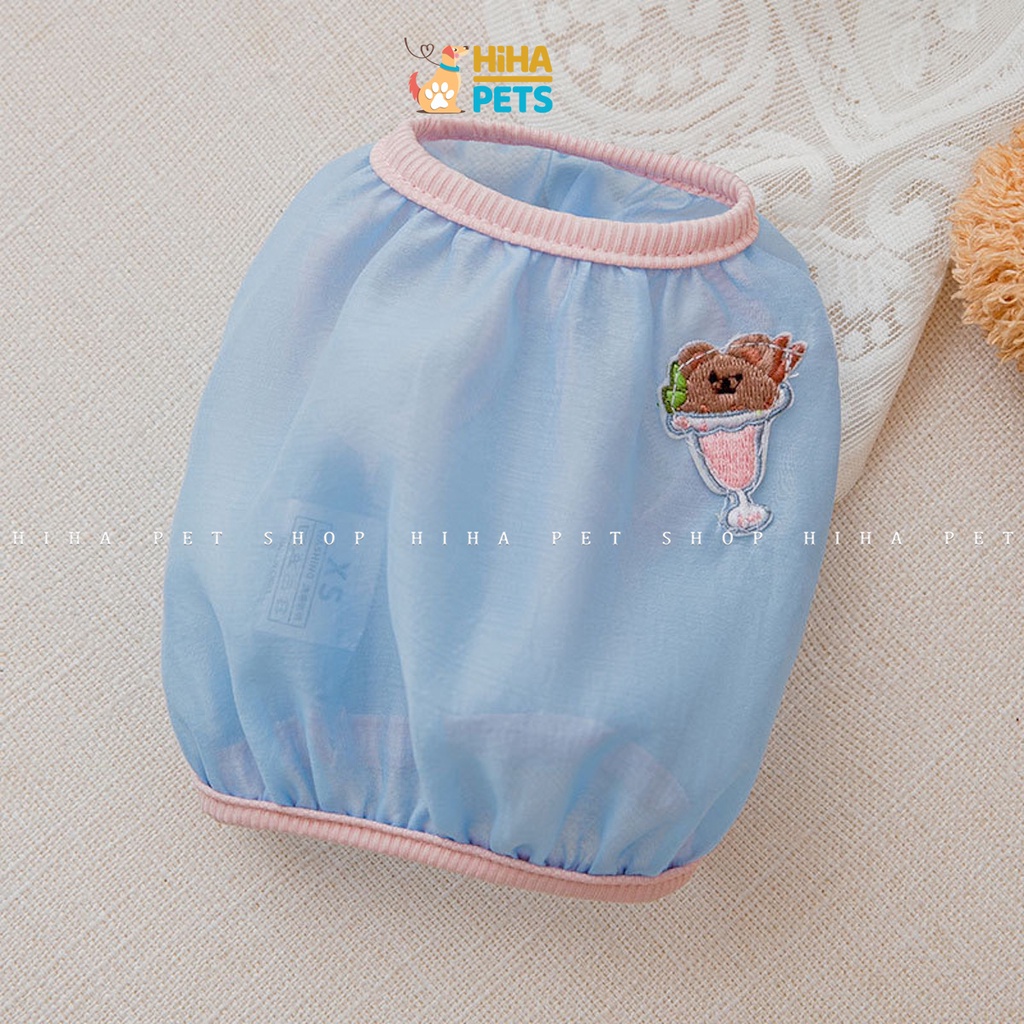 Áo Thun Cho Chó Mèo Mát Mẻ Mùa Hè, Quần Áo Thú Cưng Cao Cấp Hihapet