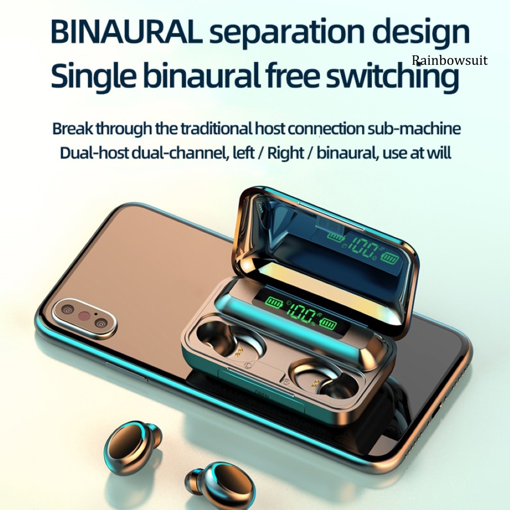 Tai Nghe Bluetooth 5.0 Không Dây Rb-F9-5C Tws Có Thể Sạc Lại