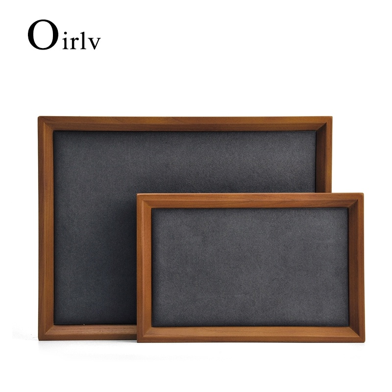 Oirlv Vòng gỗ Bông tai Vòng tay Vòng cổ Khay Trang sức Trưng bày Khay Trang sức Người tổ chức Trang sức Đạo cụ SM115 SM116