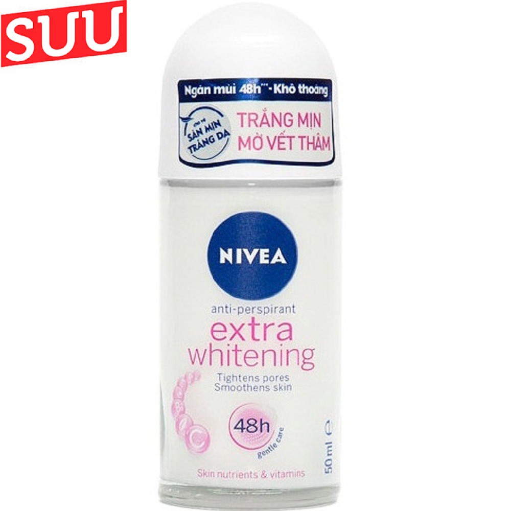 Lăn Khử Mùi Nivea Nữ 50ml Trắng Mịn Mờ Vết Thâm suu.shop cam kết 100% chính hãng
