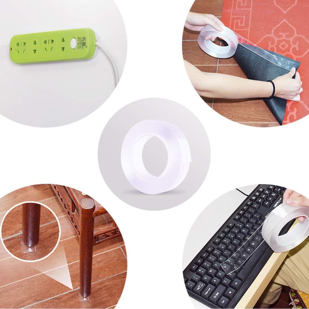 LOẠI DÀI 3M - Băng keo 2 mặt đa năng trong suốt dán cuộn 3m trên mọi bề mặt siêu chắc chắn, tiện lợi