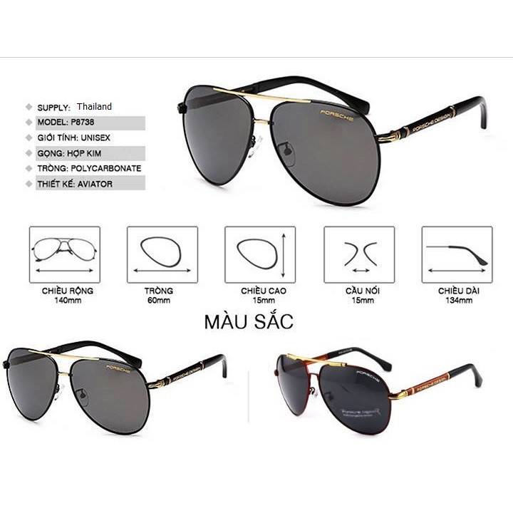 ❌FULLBOX HÃNG❌MẮT KÍNH NAM P8738 Cao Cấp chống UV400 TRÒNG POLARIZED HOT TREND TẶNG KÍNH ĐI ĐÊM | BigBuy360 - bigbuy360.vn