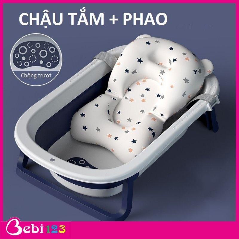 Bộ Thau Chậu Tắm Gấp Gọn Kiluta Kèm Phao cho bé