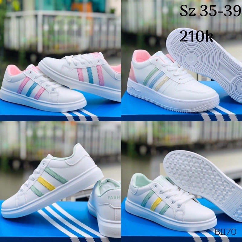 ✔️GIÀY BATA NỮ TRẮNG SỌC MÀU XINH XẮN !
