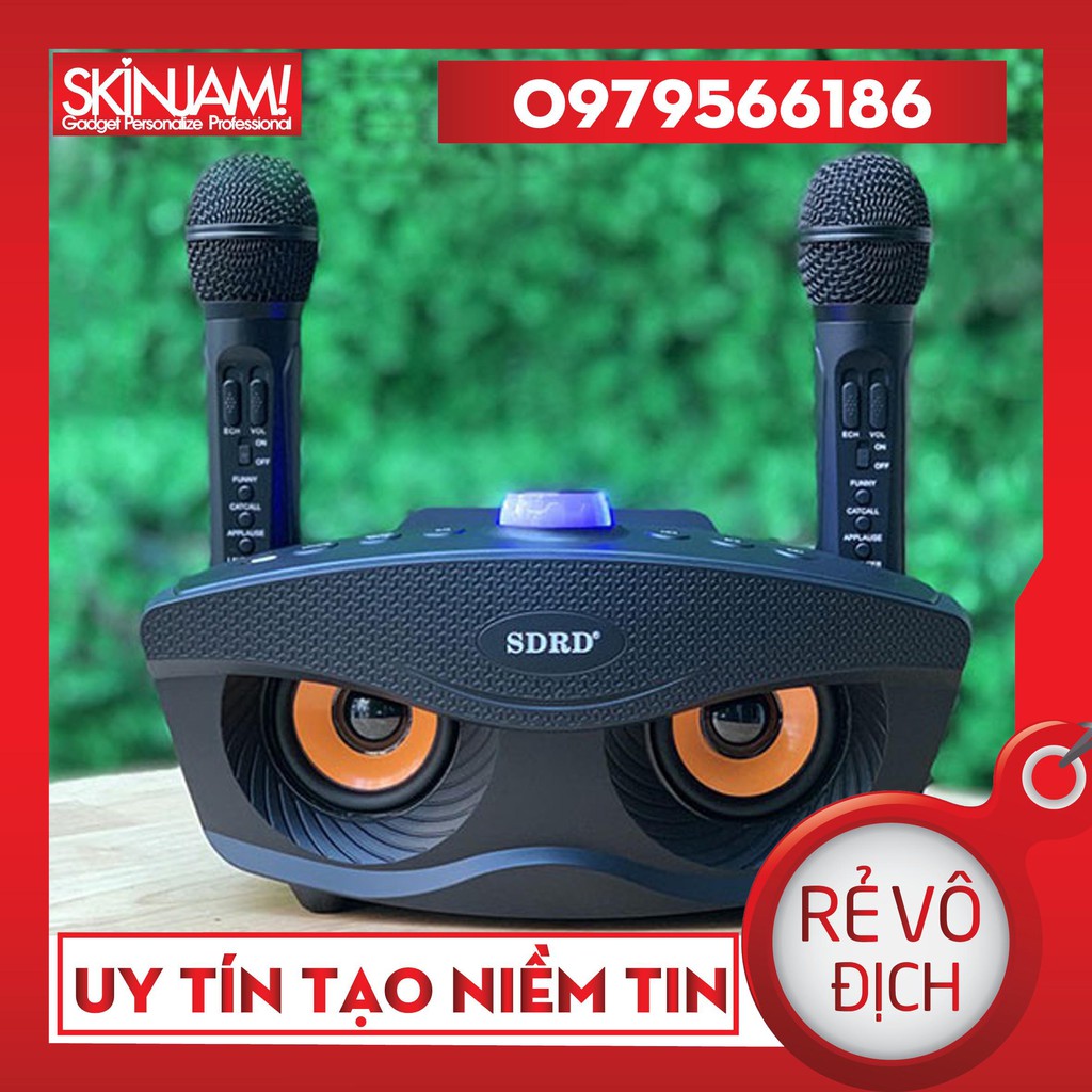 Loa Karaoke mini 2 mic, kết nối bluetooth,Mic Đôi Hát Karaoke, Loa Bluetooth karaoke kèm 2 mic SDRD-306 cao cấp