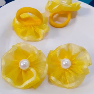 Sét 2 Cột tóc vải đính hoa dễ thương cho bé