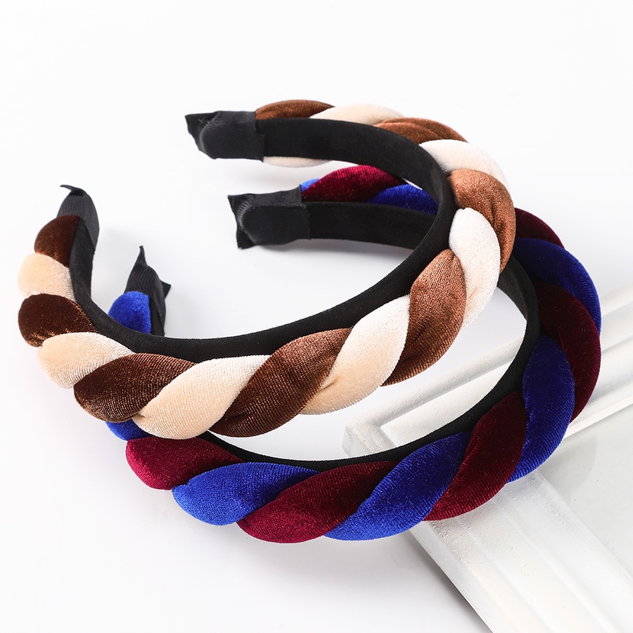 Băng đô vải nhung thắt bím thời trang Hàn Quốc cho nữ tùy chọn màu sắc