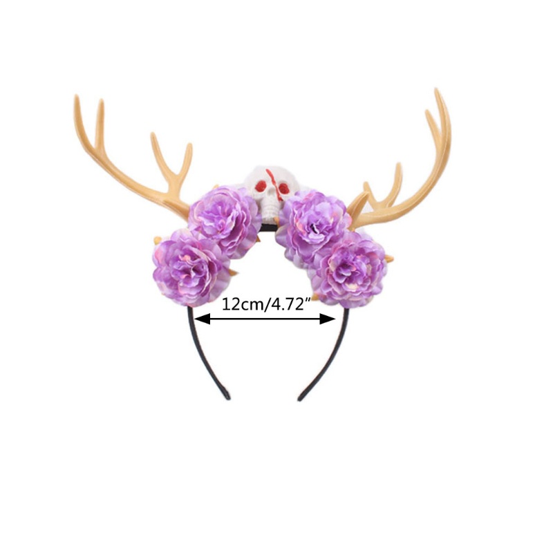 Cài Tóc Hình Sừng Hươu Đính Hoa Hóa Trang Halloween