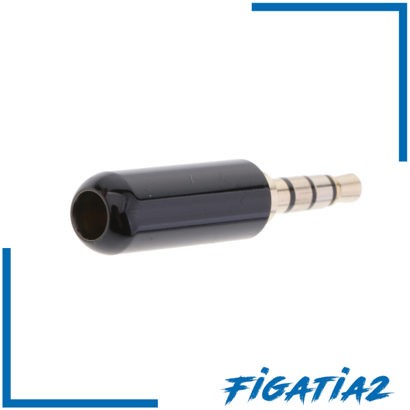 [FIGATIA2]3.5mm 1/8\'\' TRRS 4 Pole Male Plug A/V Solder Connector, Black