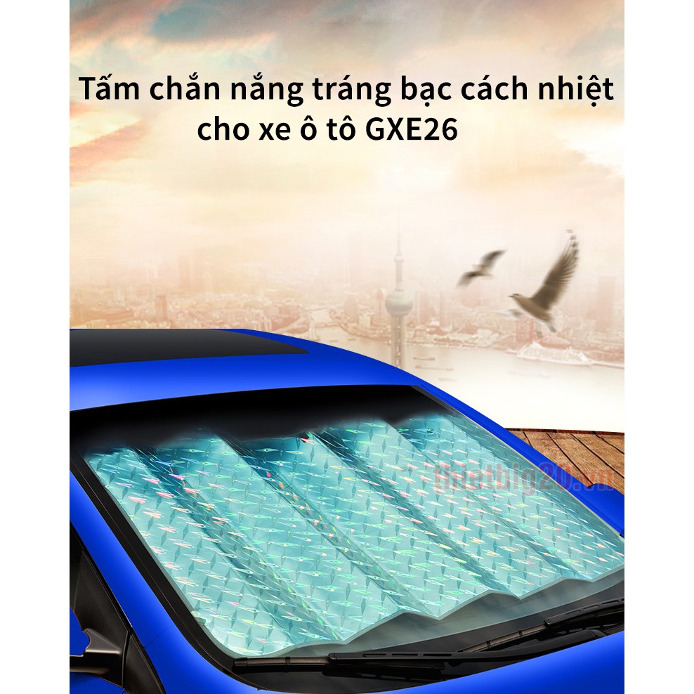 Tấm chắn nắng tráng bạc cách nhiệt cho xe ô tô GXE26 (Đủ phiên bản kính trước, sau, cửa bên)