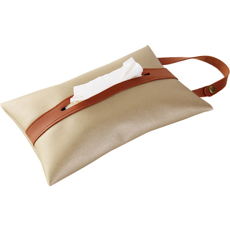 Hộp Đựng Khăn Giấy Bằng Da PU Treo Xe Hơi Tiện Dụng