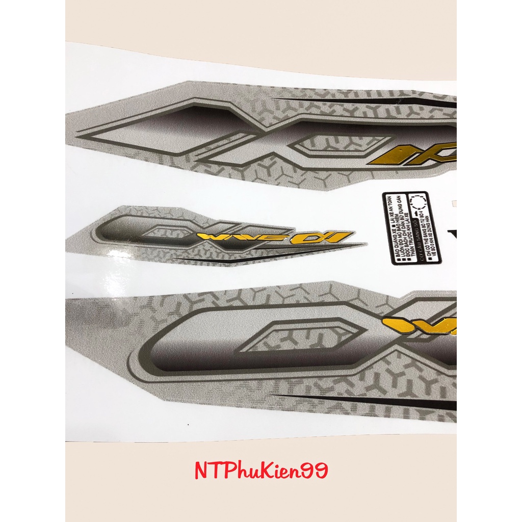 Tem Wave Zin GHÉP CROM Màu Đen Bạc Dán cho Wave 50cc-100cc-110cc
