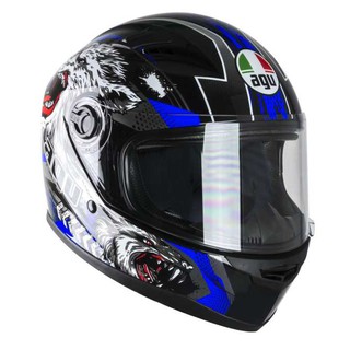 Nón bảo hiểm fullface AGU họa tiết tem sói xanh dương(hàng chính hãng cao cấp)