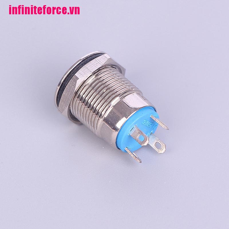 Công tắc nút nhấn có đèn led 12mm 12V bằng kim loại chống nước