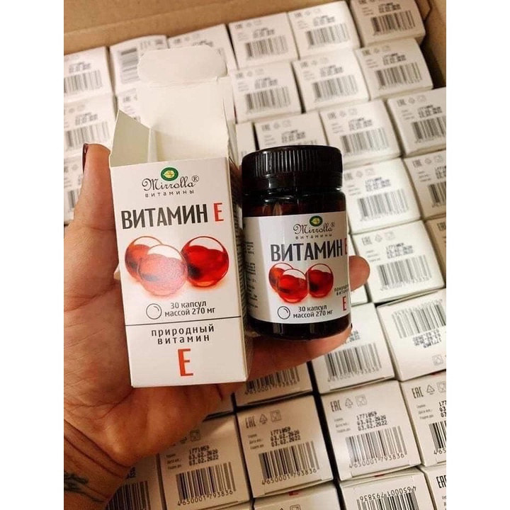 [Nhập khẩu chính hãng] Vitamin E đỏ Nga Mirrolla làm đẹp da, cải thiện nội tiết | Thế Giới Skin Care
