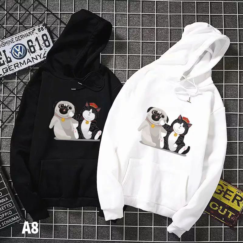 ÁO ĐÔI THU ĐÔNG HOODIE HÌNH CÚN, PHÙ HỢP CHỤP ẢNH CƯỚI DU LỊCH