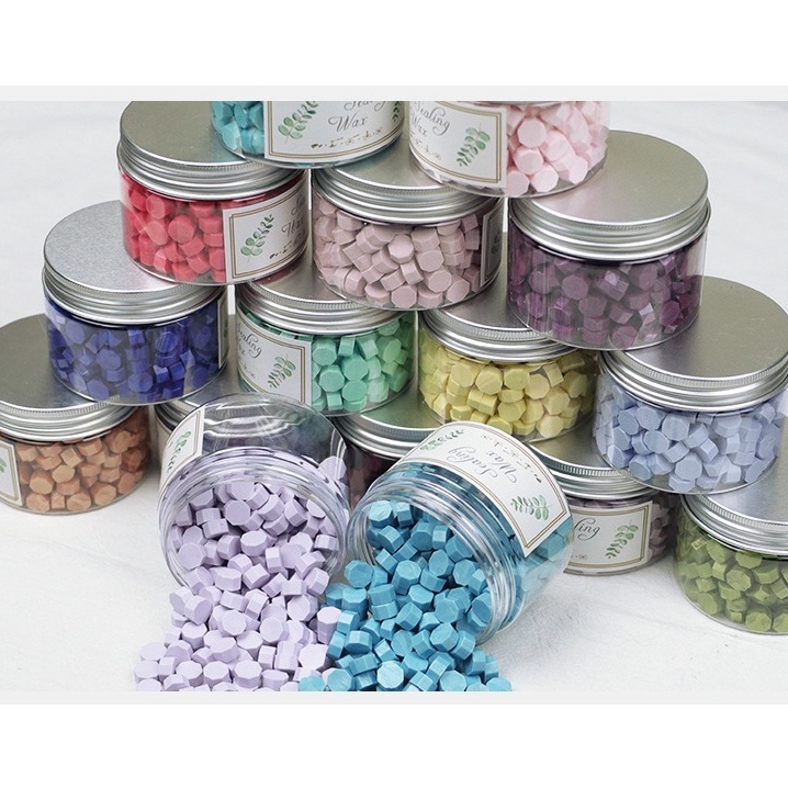 Hộp 200 Viên Sáp Bát Giác Màu Vàng Ánh Ngọc Trai