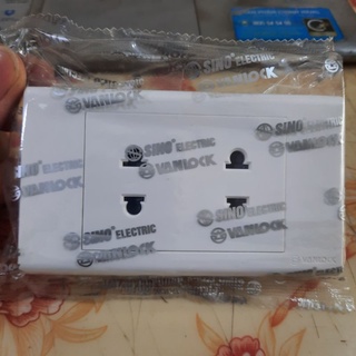 BỘ Ổ CẮM ĐÔI SINO S18 , HẠT CÔNG TẮC S18