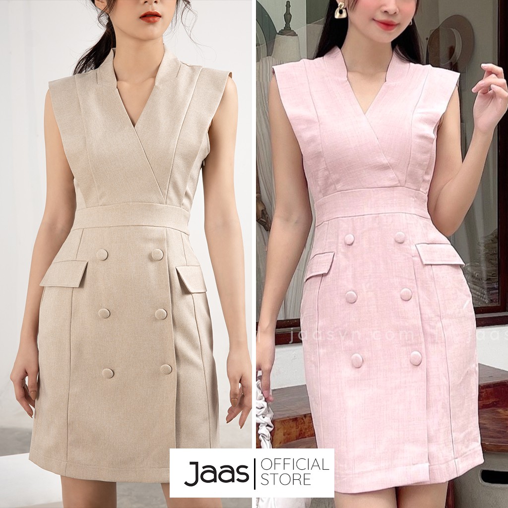 Đầm vest ôm body công sở thời trang - 2 màu Hồng/ Sand