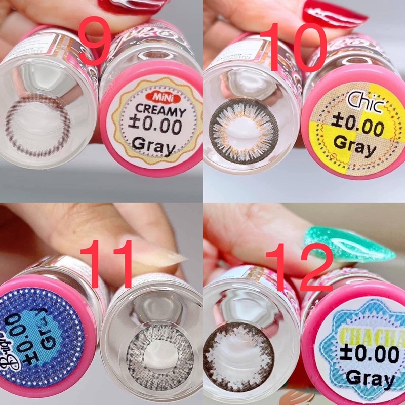 Các mẫu lens Xám Gray -Hot size không giãn 14,0mm không độ_kính áp tròng xám_Sam Eyes_Lens Sam Sam (FREE SHIP)