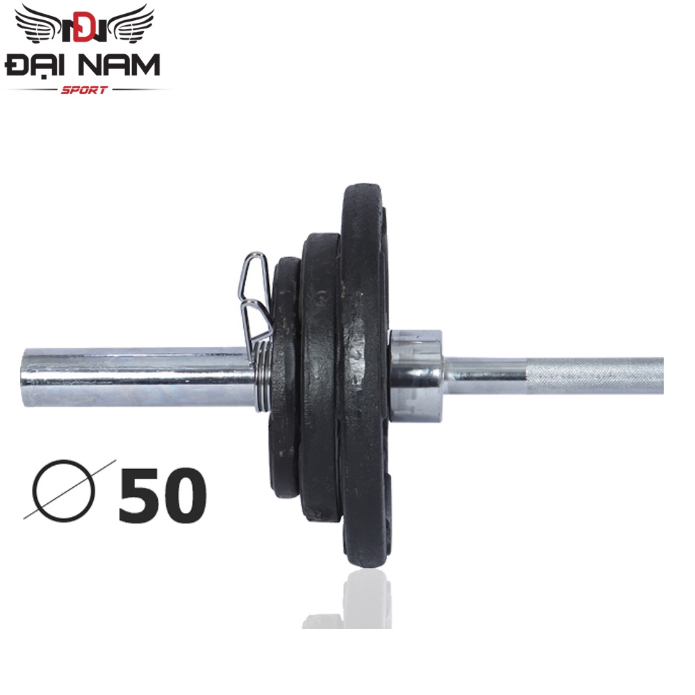 Thanh Đòn Tạ Inox 2m Phi 50 (Nặng 12kg) Nhập Khẩu Đại Nam Sport + Kèm 2 Khóa Tạ