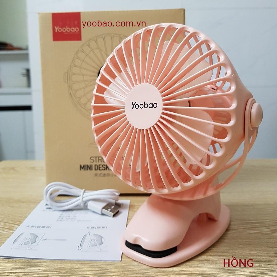 Quạt sạc mini YOOBAO F04 xoay góc 720độ, 32 tiếng, đế kẹp đa năng hoặc đặt bàn (6400mAh) | BigBuy360 - bigbuy360.vn